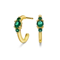 Pan Jewelry Glam – Rio Radiance ørepynt i forgylt sølv med grønn zirkonia