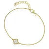 Pan Jewelry Trend – Armbånd i forgyldt sølv med perlemor, kløver