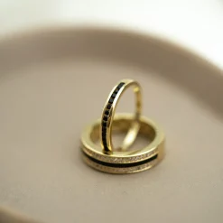 PAN Jewelry Trend – Madrid ring i forgylt sølv med sort zirkonia