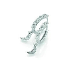 PAN Jewelry Trend – Moon øreringer i sølv med zirkonia steiner