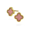 Pan Jewelry Trend – Ørepynt i forgyldt sølv med dus rosa kløver