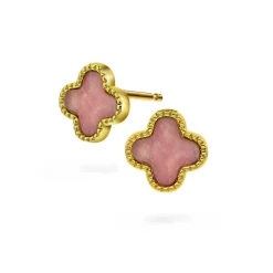 Pan Jewelry Trend – Ørepynt i forgyldt sølv med dus rosa kløver