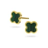 Pan Jewelry Trend – Ørepynt i forgyldt sølv med grønn kløver