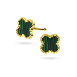 Pan Jewelry Trend – Ørepynt i forgyldt sølv med grønn kløver