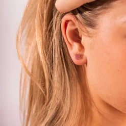Pan Jewelry Trend – Ørepynt i forgyldt sølv med dus rosa kløver