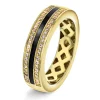 PAN Jewelry Trend – Vegas ring i forgylt sølv med zirkonia og sort emalje