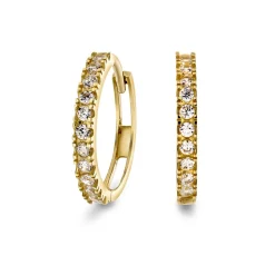 Pan Jewlery – Øreringer i gult gull med zirkonia