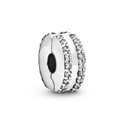Pandora – Double Lined Pavé klemmecharm – Charm i sølv