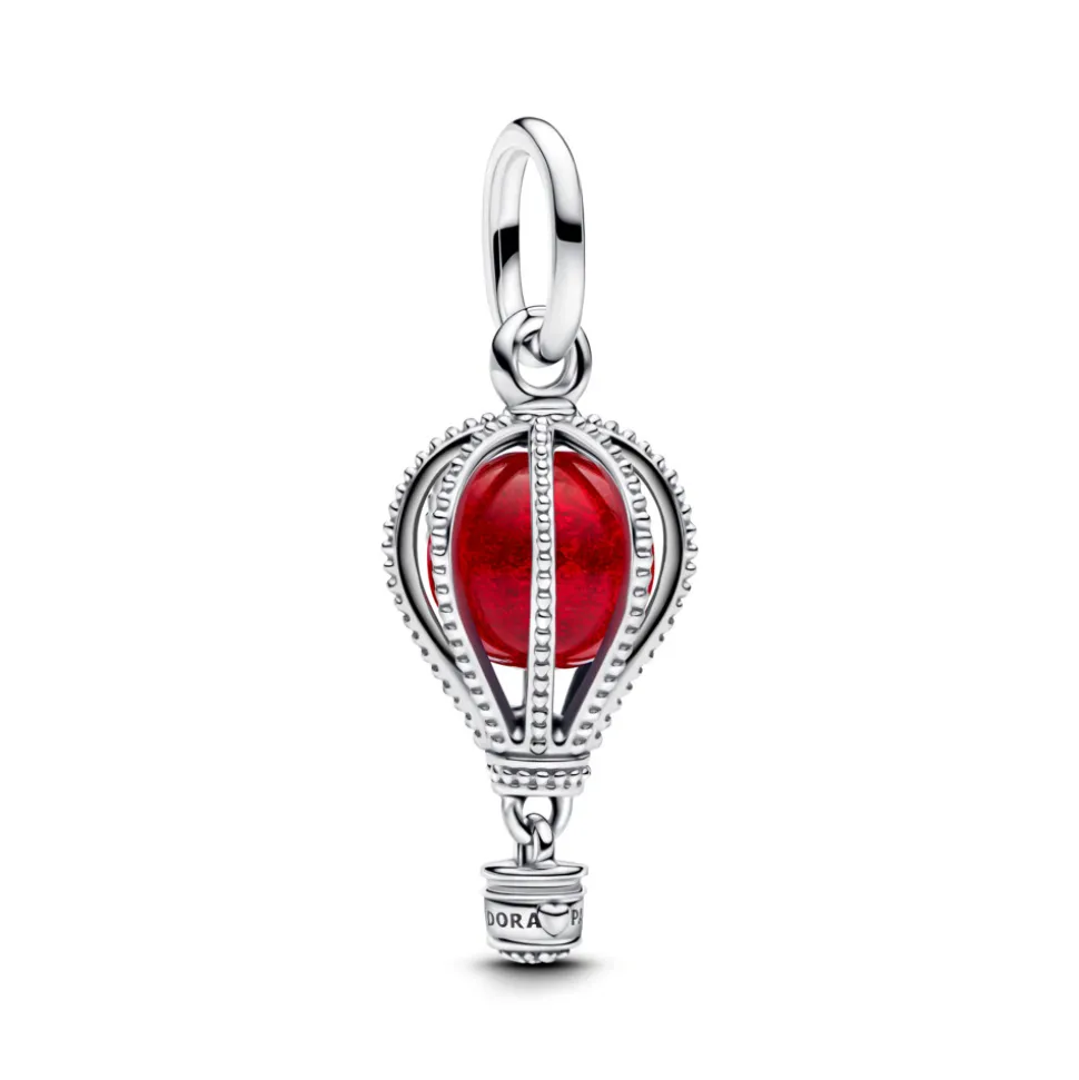 Pandora – Air balloon sterling silver dangle with red Murano glass