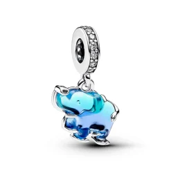 Pandora – Blå Muranoglass Elefant Hengende Charm