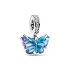 Pandora – Blå Muranoglass Sommerfugl Hengende Charm