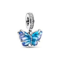 Pandora – Blå Muranoglass Sommerfugl Hengende Charm