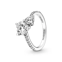 Pandora – Dobbelt Hjerte Funklende Ring