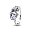 Pandora – Funklende Halo Hjerter Ring
