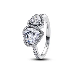 Pandora – Funklende Halo Hjerter Ring