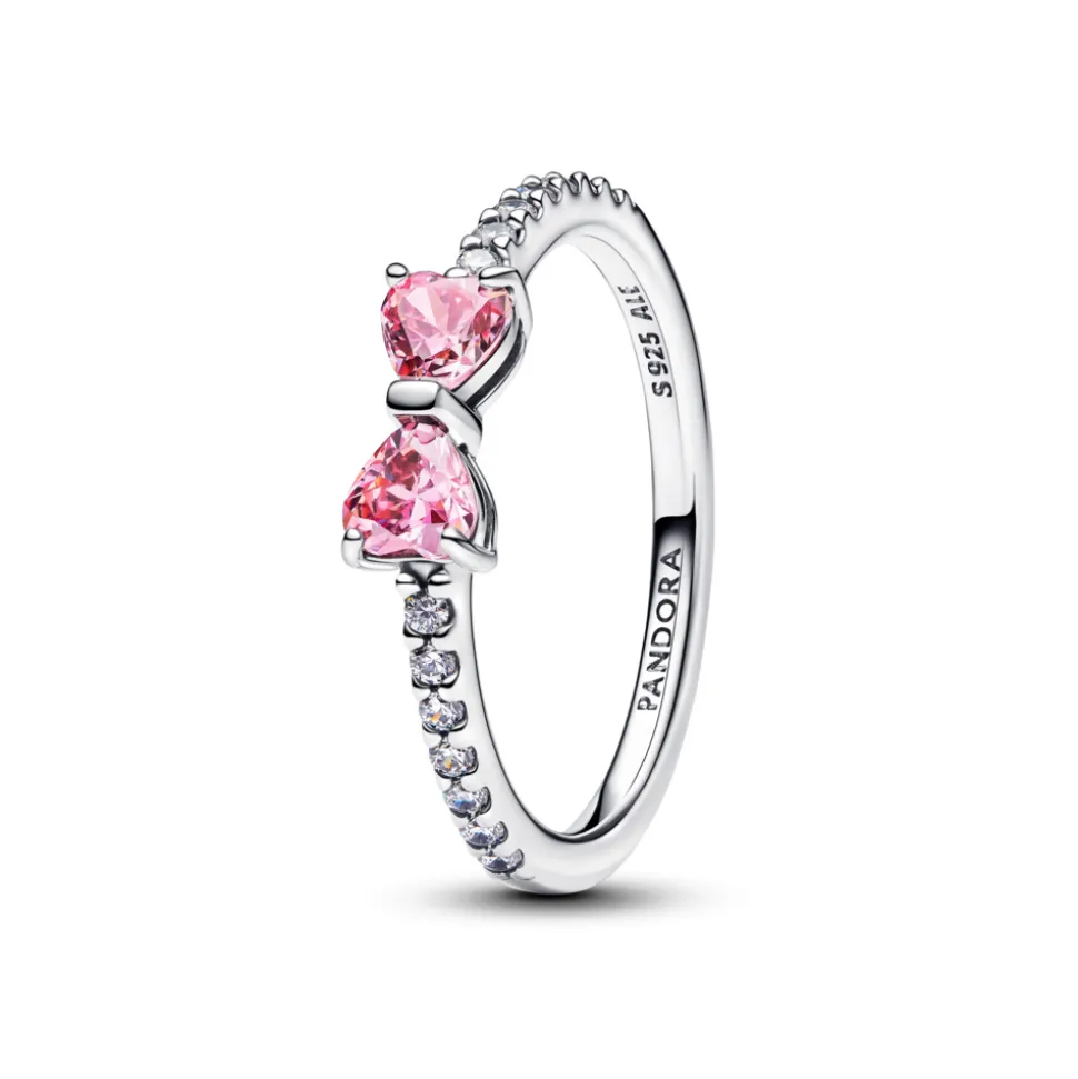 Pandora – Funklende Pink Sløyfe Ring