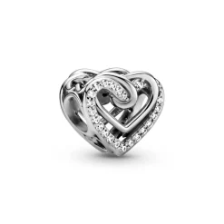 Pandora – Funklende Sammenflettede Hjerter Charm