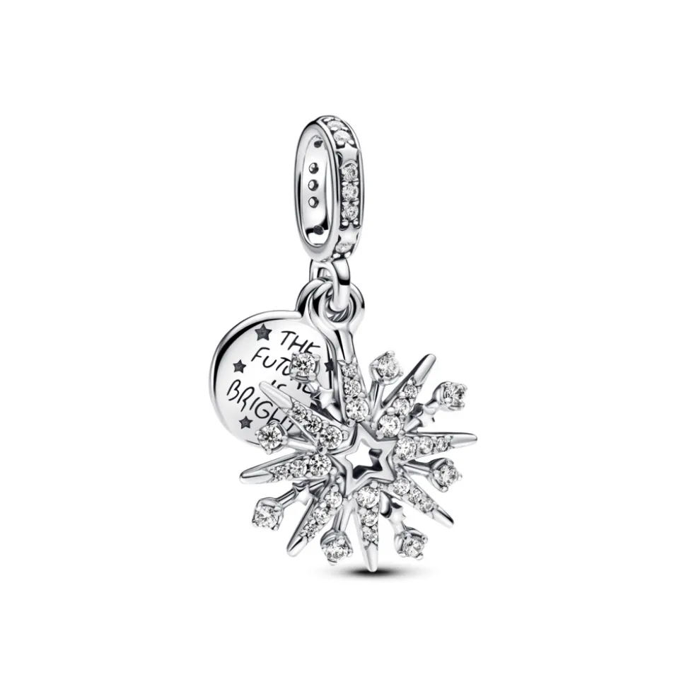 Pandora – Glittrende Dobbel Charm med Fyrverkerier