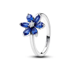 Pandora – Herbarium Blå Blomster Ring i Sølv