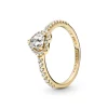 Pandora – Hevet hjerte ring i 14k gult gull