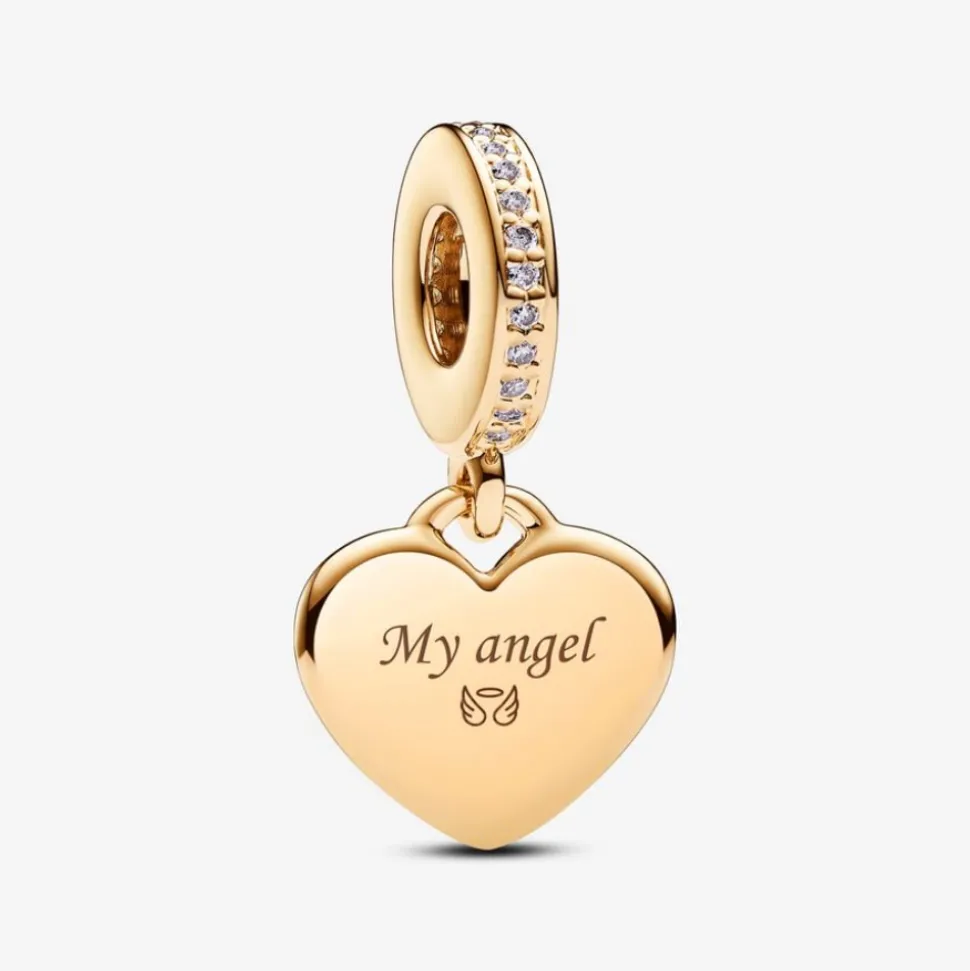 Pandora – Hjerteformet hengende charm i 14k forgylling