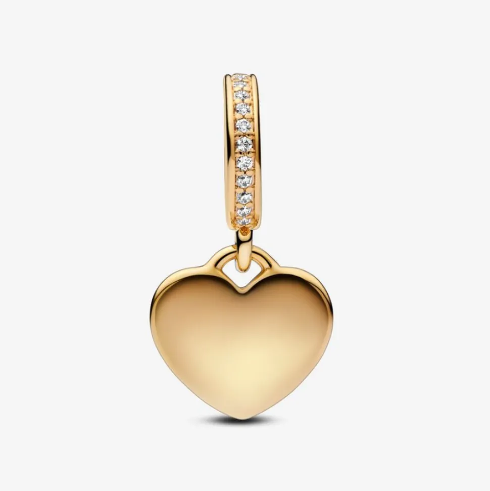Pandora – Hjerteformet hengende charm i 14k forgylling