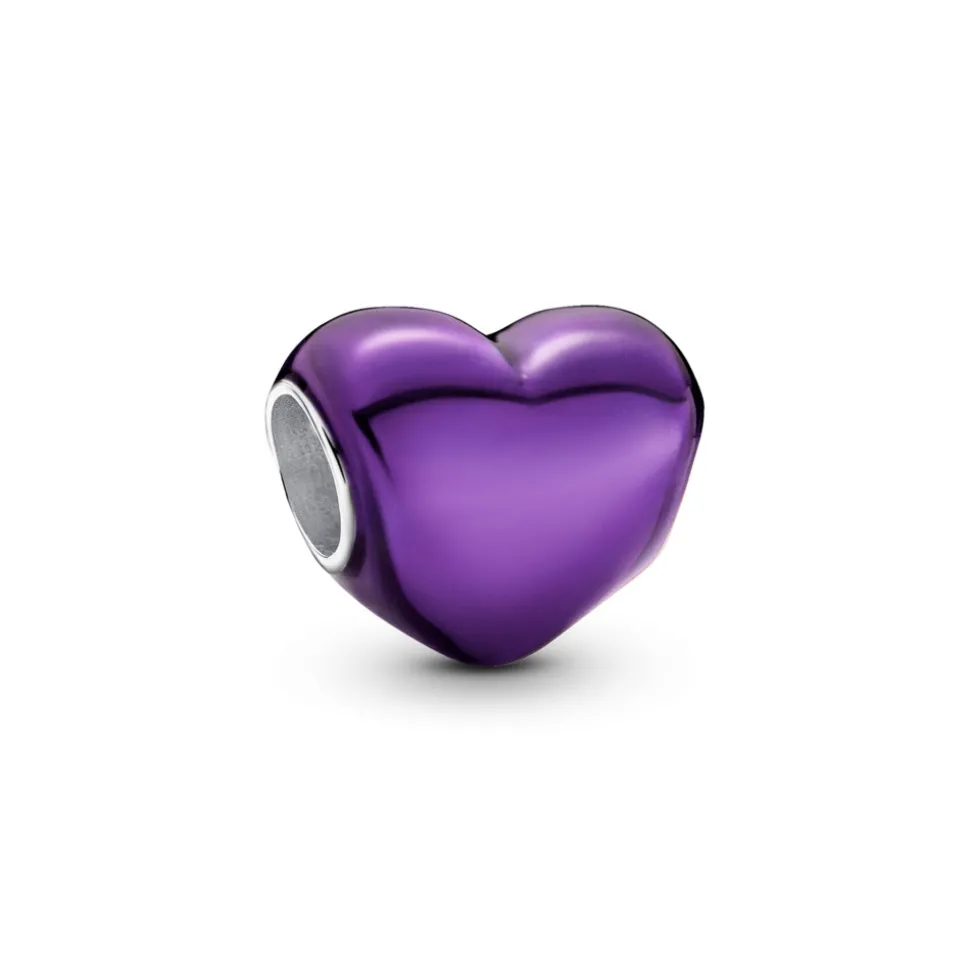 Pandora – Metallisk Purpurfarget Hjerte Charm