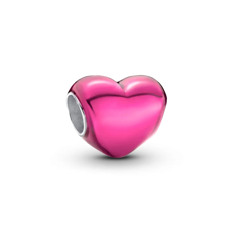 Pandora – Metallisk Rosa Hjerte Charm