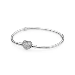 Pandora – Moments Silver Bracelet Pavé Heart – sølvarmbånd