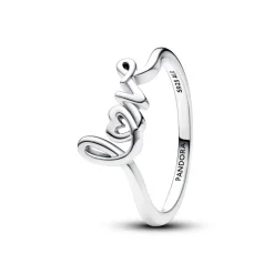 Pandora – Ring i sølv med Love i håndskrift