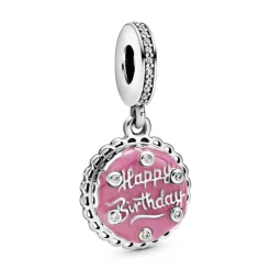 Pandora – Rosa fødselsdagskake Hengende Charm
