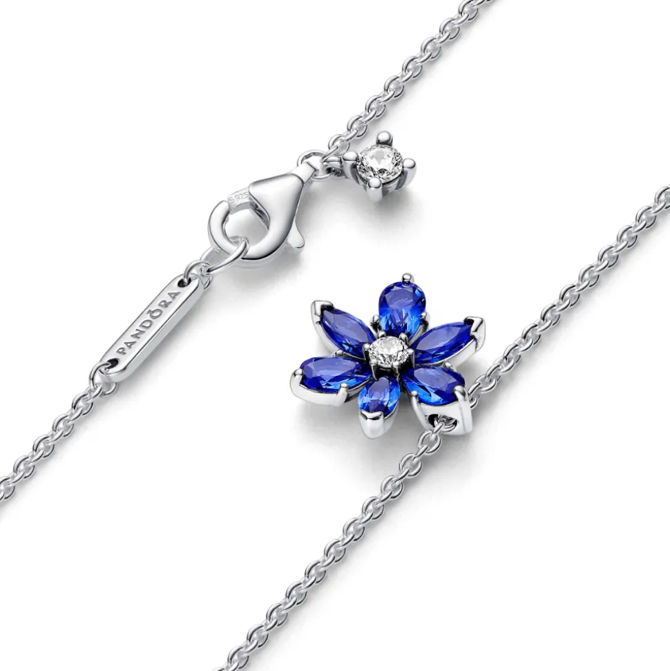 Pandora – Sparkling blue herbarium cluster pendant necklace