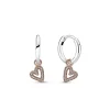 Pandora – Sparkling freehand heart hoop earrings