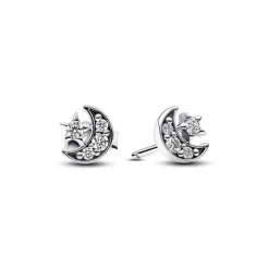 Pandora – Sparkling moon & star stud earrings