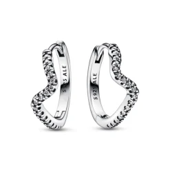 Pandora – Sparkling wave hoop earrings
