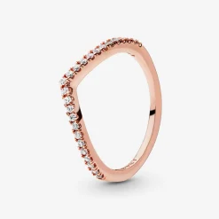 Pandora – Sparkling Wishbone Ring Rose