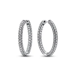 Pandora – Timeless pavé enkel rad øreringer i sølv