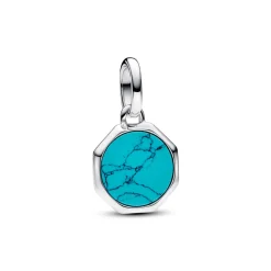 Pandora – Turkisfarget Inngraverbar Mini Medaljongcharm