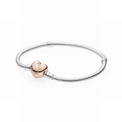 Pandora Moments Rose Heart Clasp – Sølvarmbånd