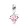 Pandora -Rosa Slektstre og Hjerte Hengende Charm