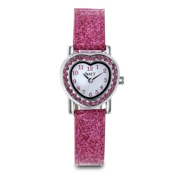Panex – Barneklokke til jente med rosa glitterrem
