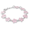Pia&Per – Armbånd med rosa blomster – 925 sølv og Glassemalje