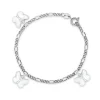 Pia&Per – Charms-armbånd i sølv med hvite sommerfulger