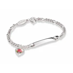 Pia&Per – ID armbånd i sølv med rosemotiv