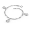 Pia&Per – SØLV – CHARMS-ARMBÅND FIGARO MØNSTER PÅ LENKE. HVIT EMALJE