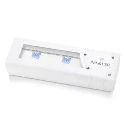 Pia&Per – SØLV – CHARMS-ARMBÅND S0MMERFUGL LYS BLÅ EMALJE