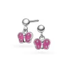 Prins & Prinsesse by Gulldia – Ørepynt i sølv, rosa sommerfugl
