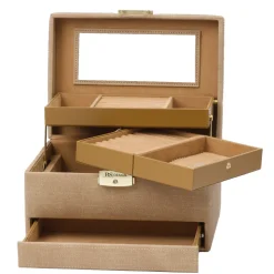 RS Design – Smykkeskrin beige/brun med reiseskrin
