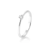 Saint Maurice – Enstens diamantring i hvitt gull – 0,05 ct