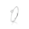 Saint Maurice – Enstens diamantring i hvitt gull – 0,10 ct